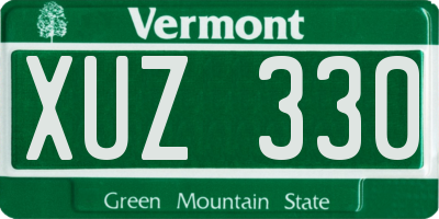 VT license plate XUZ330