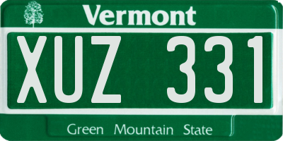 VT license plate XUZ331