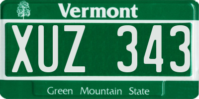 VT license plate XUZ343