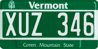 VT license plate XUZ346