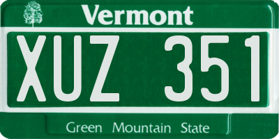 VT license plate XUZ351