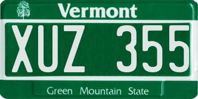 VT license plate XUZ355