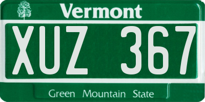 VT license plate XUZ367