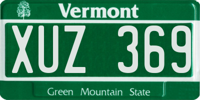 VT license plate XUZ369