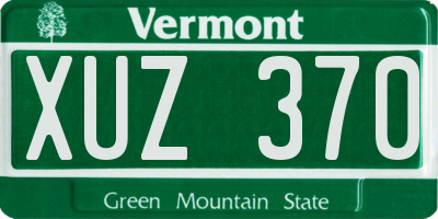 VT license plate XUZ370