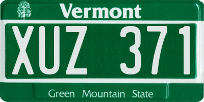 VT license plate XUZ371