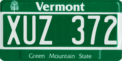 VT license plate XUZ372