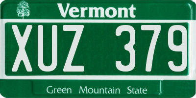 VT license plate XUZ379