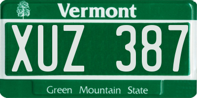 VT license plate XUZ387