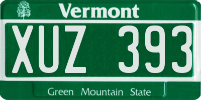 VT license plate XUZ393