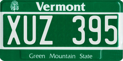 VT license plate XUZ395