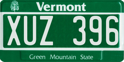 VT license plate XUZ396