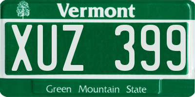 VT license plate XUZ399