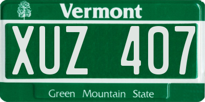 VT license plate XUZ407