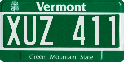 VT license plate XUZ411