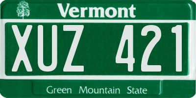 VT license plate XUZ421