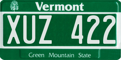 VT license plate XUZ422