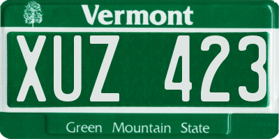 VT license plate XUZ423