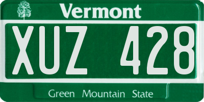 VT license plate XUZ428