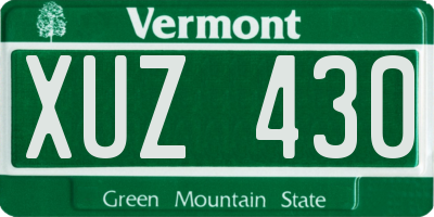 VT license plate XUZ430
