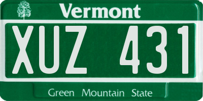 VT license plate XUZ431