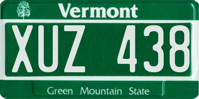 VT license plate XUZ438