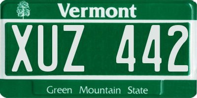 VT license plate XUZ442