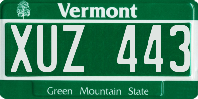 VT license plate XUZ443