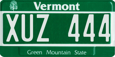 VT license plate XUZ444
