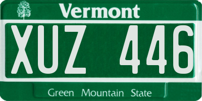 VT license plate XUZ446
