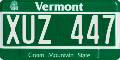 VT license plate XUZ447