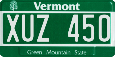 VT license plate XUZ450