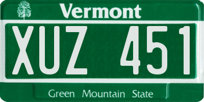 VT license plate XUZ451