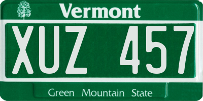 VT license plate XUZ457