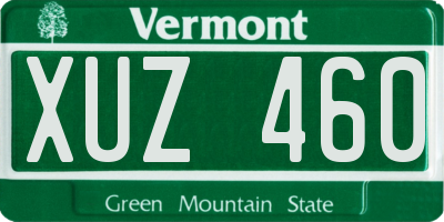 VT license plate XUZ460