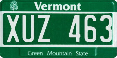 VT license plate XUZ463