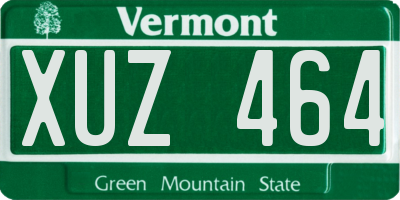 VT license plate XUZ464