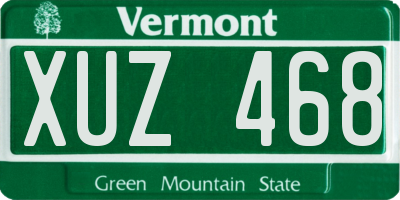 VT license plate XUZ468