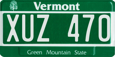 VT license plate XUZ470