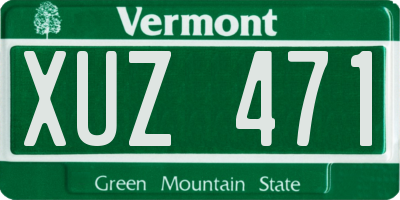 VT license plate XUZ471