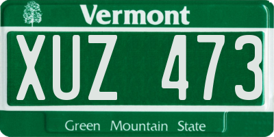 VT license plate XUZ473