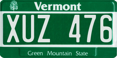 VT license plate XUZ476