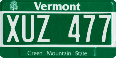 VT license plate XUZ477