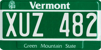 VT license plate XUZ482