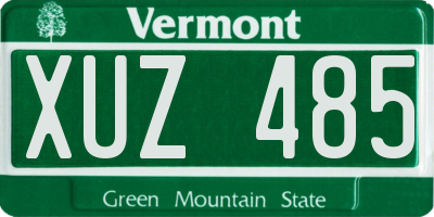 VT license plate XUZ485