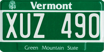 VT license plate XUZ490