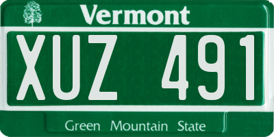 VT license plate XUZ491
