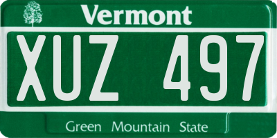 VT license plate XUZ497