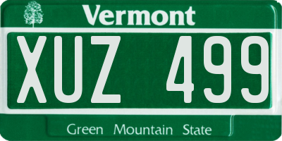 VT license plate XUZ499