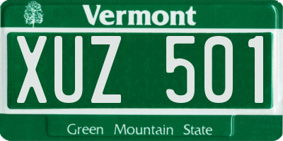 VT license plate XUZ501